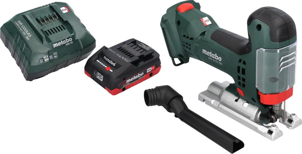 Metabo STA 18 LTX 100 Akku Stichsäge 18 V 100 mm Brushless + 1x LiHD Akku 4,0 Ah + Ladegerät