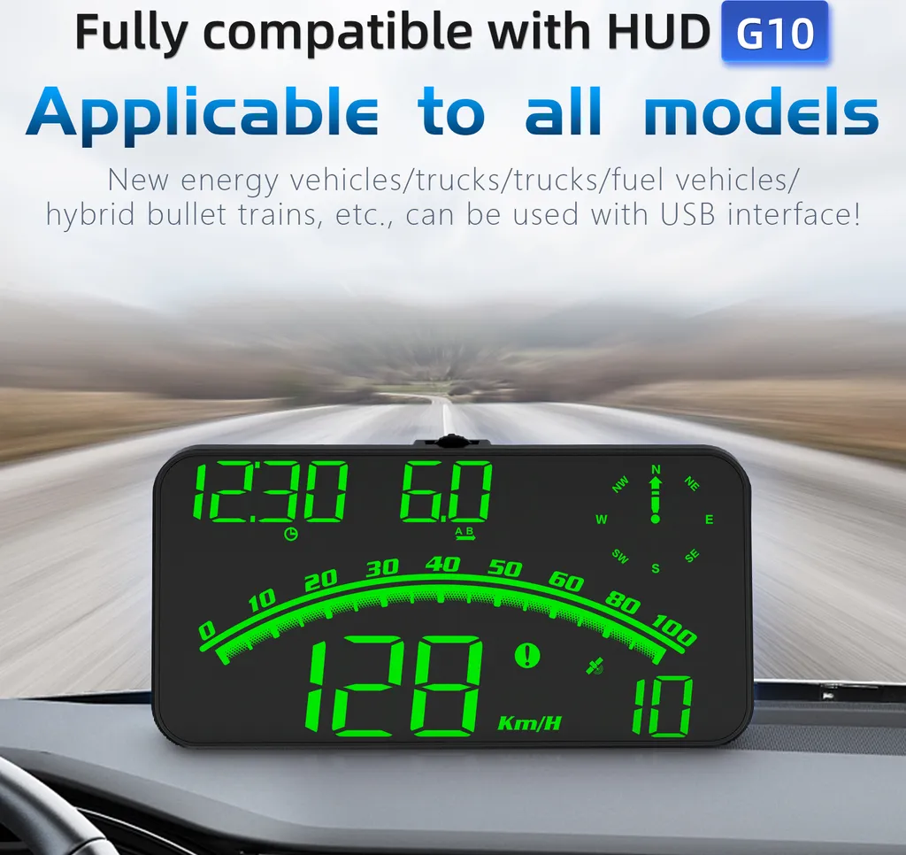 Tachimetro Digitale G10 HUD GPS - Allarme Velocità e Fatica Universale - 3