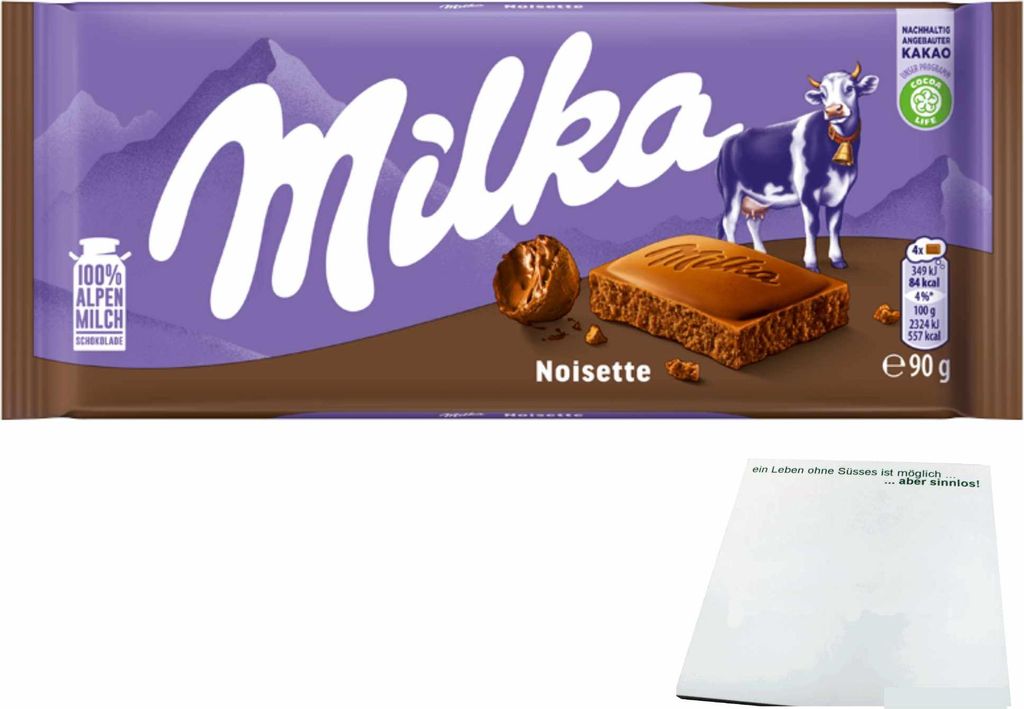 Milka Noisette (90g Tafel) + usy Block Produktbild 