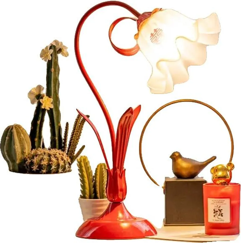 Lampada Design Vintage Rossa: Illuminazione d'Atmosfera Tricolore