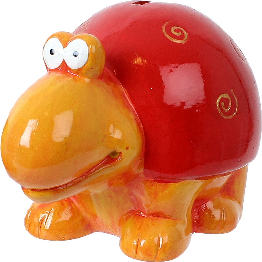 Kinder Sparbüchse Spardose Schildkröte Keramik Sparschwein in dekorativem Design 11 cm lang