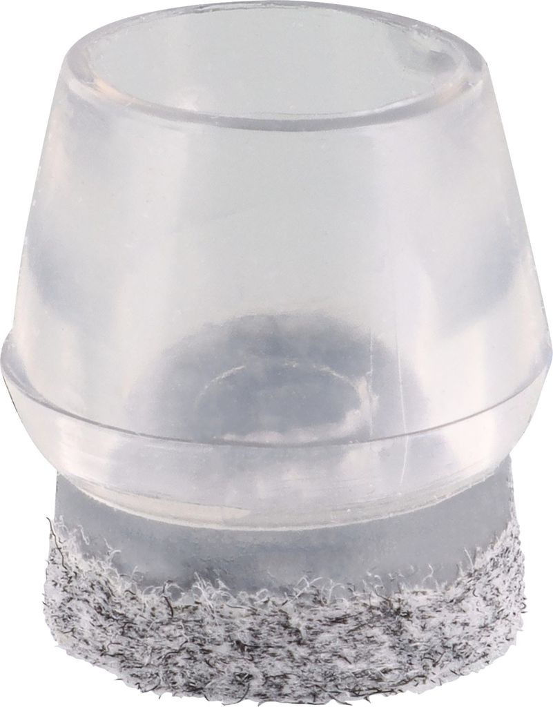 WAGNER Kappen für Stahlrohr rund 4tlg. - Ø 12-15 / 14-17 x 19 mm, Abrieb Filz 9 mm, Kunststoff transparent - 15055599