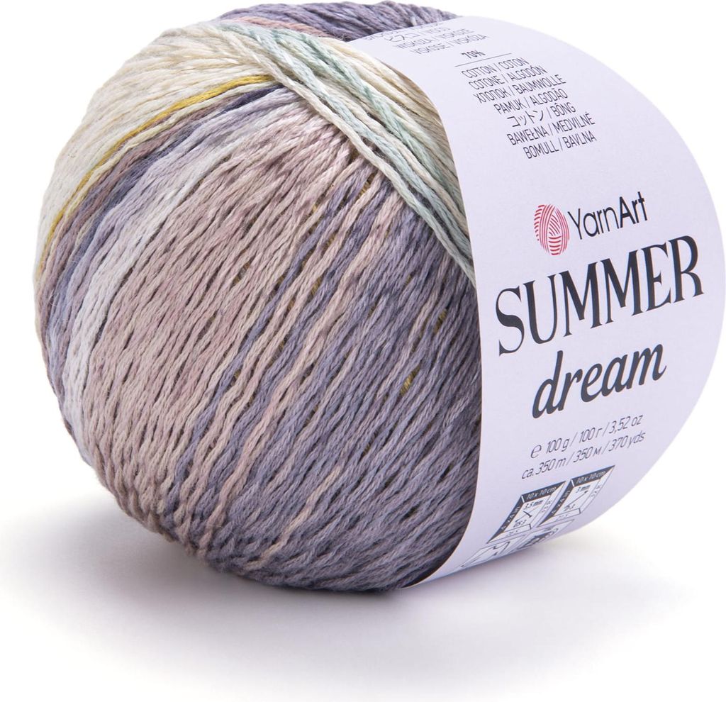 YarnArt Summer Dream Vielseitiges Garn 350m/100g, Weich & Atmungsaktiv, Baumwolle-Viskose Mix