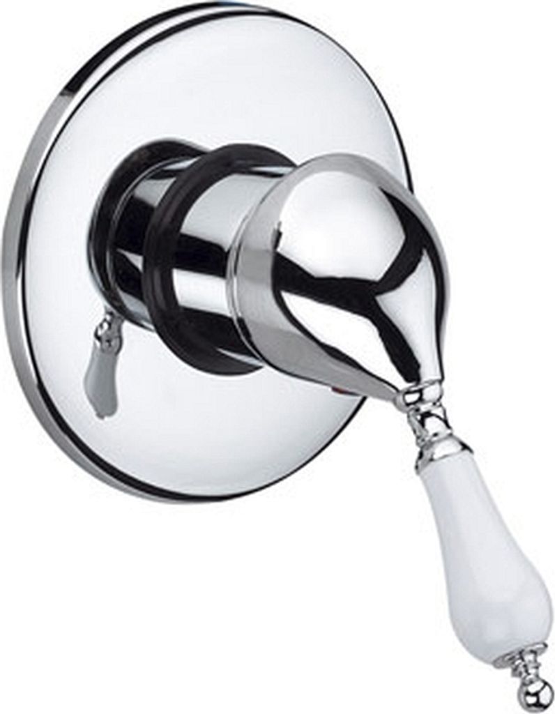 Demm Duscharmatur Einhandmischer Unterputz mit Einbaukörper Vara Griff weiß lackiert chrom 3840 x 1.C 3840, 23635.001.C