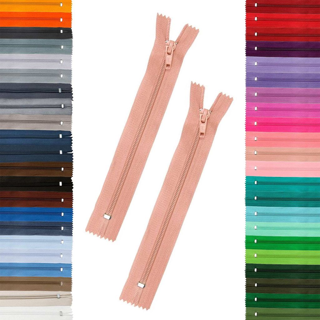 50 Reißverschlüsse 5mm spiral, 18cm, unteilbar, Autolock, Farbe frei wählbar, Farbe:274 altrosa