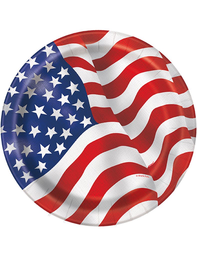 Pappteller "American Flag" | Ø23cm/8Stk.