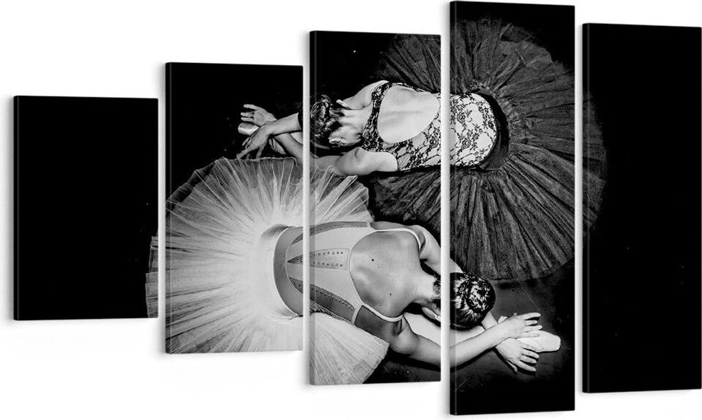 Bild auf Leinwand - Leinwandbild - 5 Teile - Ballerinas Ballett Tanz - 100x60cm - Wand Bild - Wanddeko - Wandbilder - Leinwanddruck - Bilder - Wand...