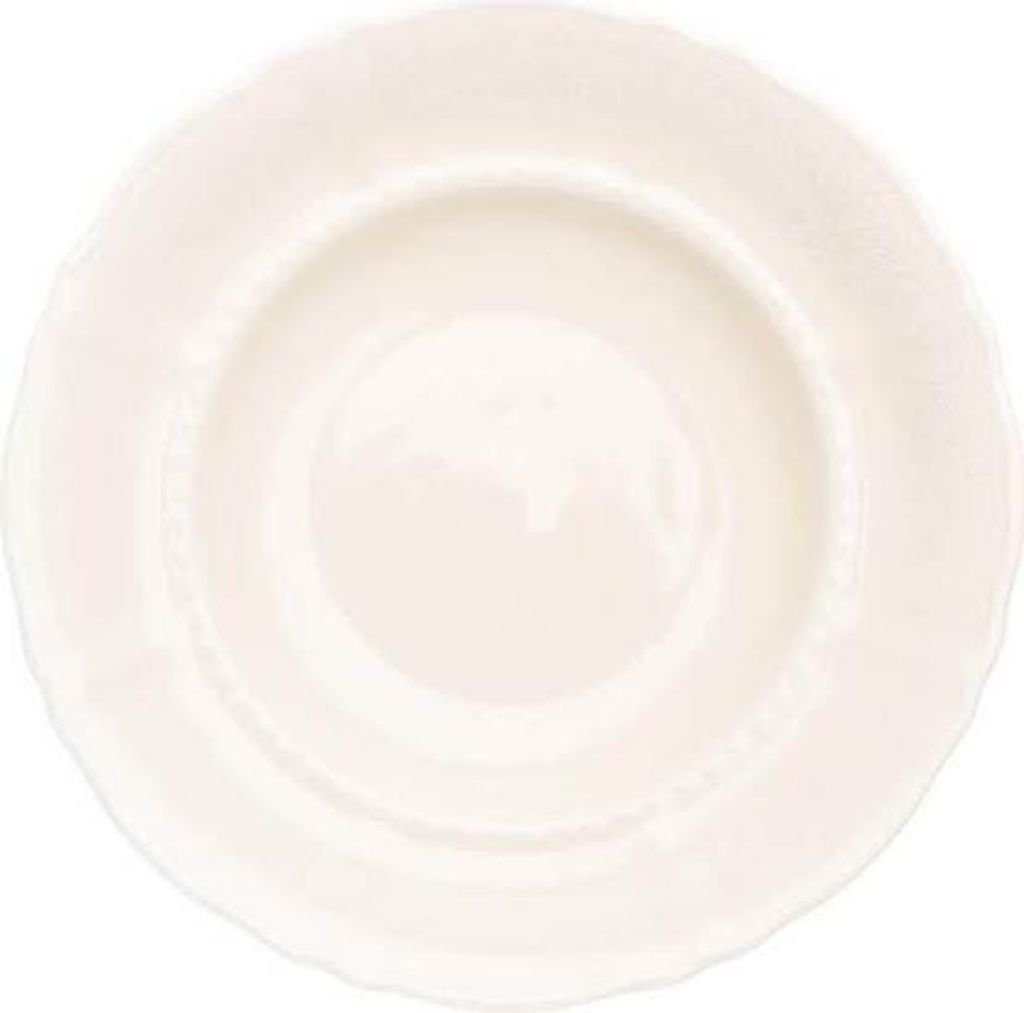 Tiefer Teller, tschechisches Porzellan, 23 cm, Sonata, Elfenbein, Leander