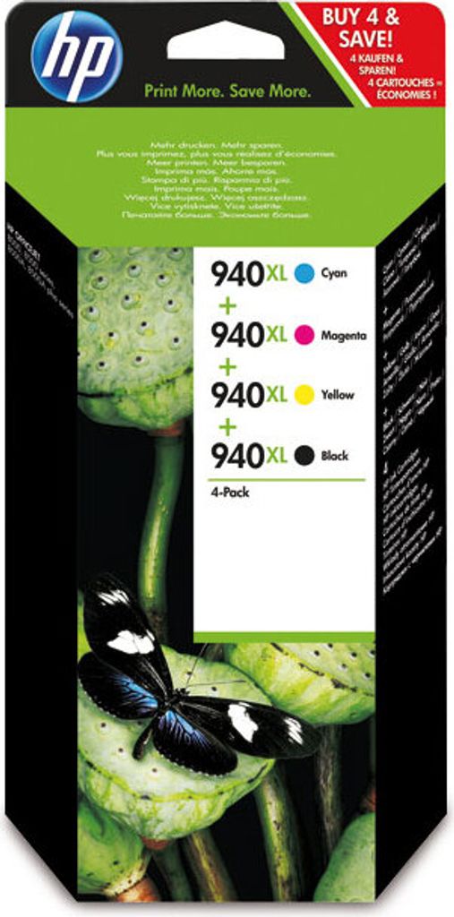 HP 940XL, Vysoký (XL) výnos, Čierna, Azúrová, Purpurová, Obrázok produktu 