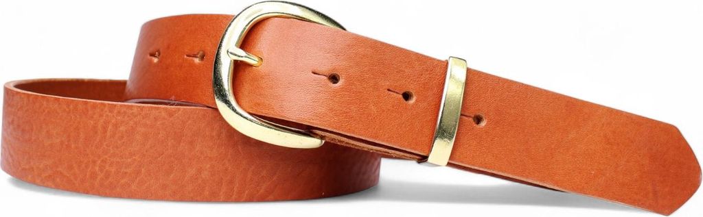 FRONHOFER Best&Timeless hochwertiger Damengürtel 3 cm, Messing Schnalle+ Schlaufe, Naturleder