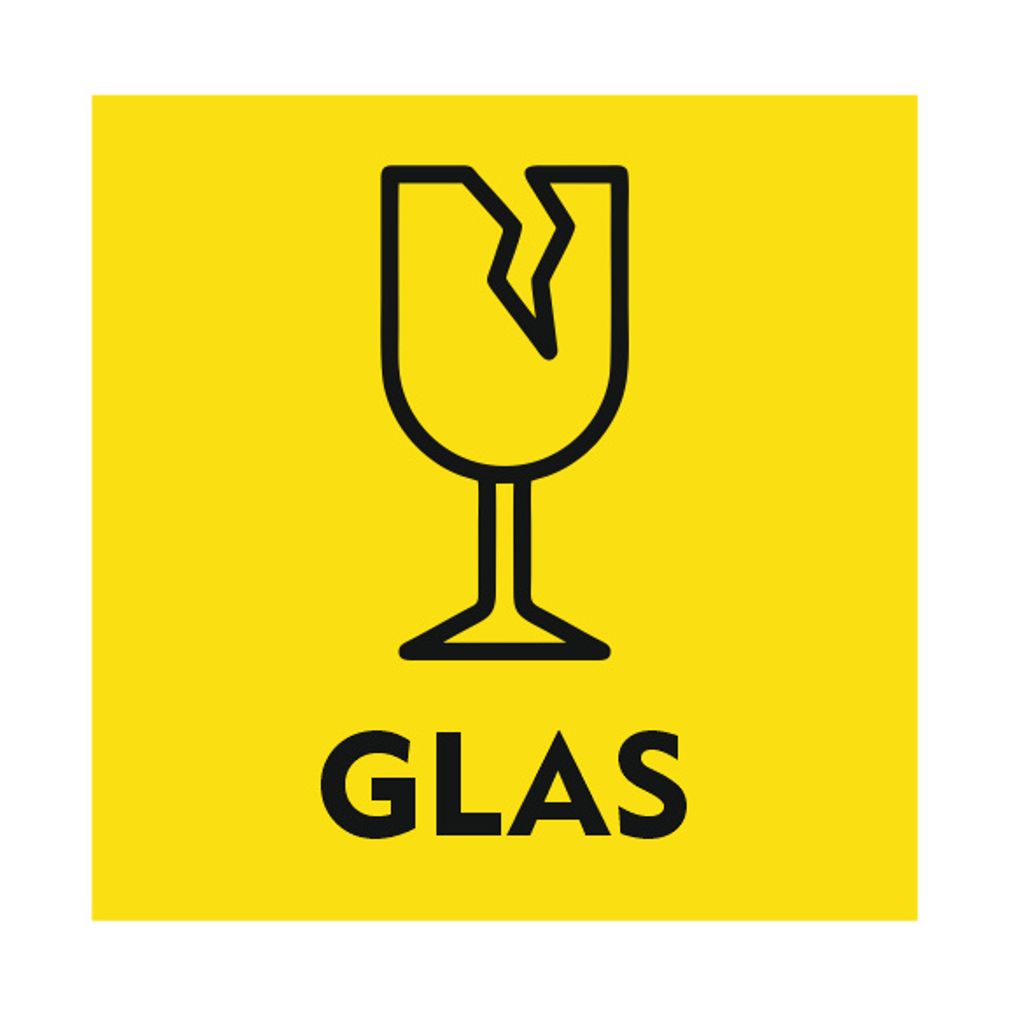 CombiCraft Abfallschild 'Glas' - 10 x 10 cm Produktbild 