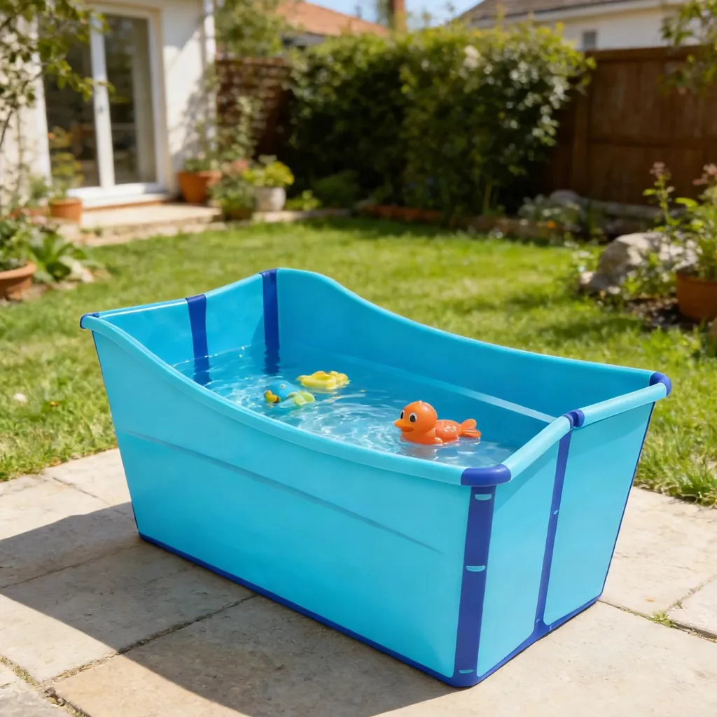 Baignoire pliable pour gagner de l'espace : la solution rangement bleu - 6