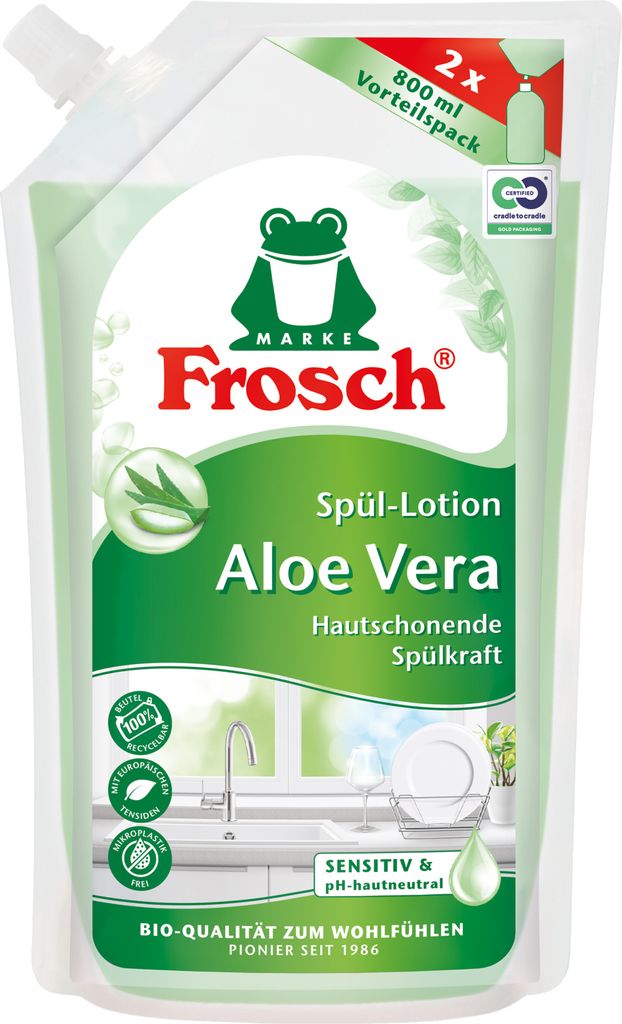 Frosch Spül-Lotion Aloe Vera 800ml Nachfüller - Spülmittel (1er Pack)