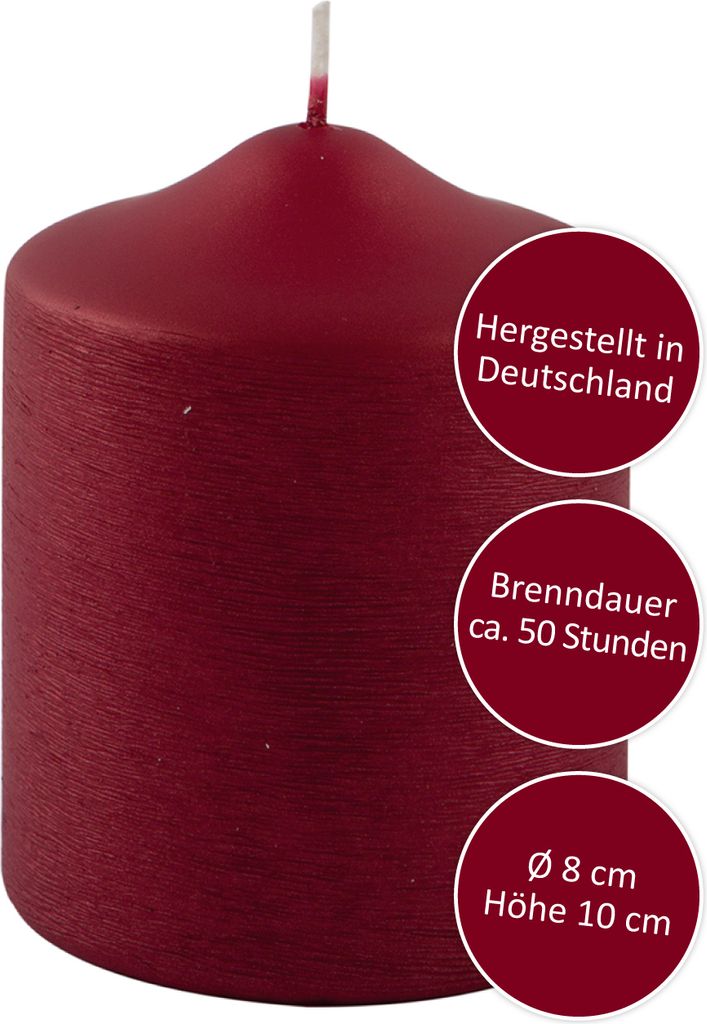 Fink CANDLE, gebürstet metallic Stumpenkerze, Paraffin, Produktbild 