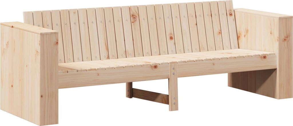 Möbel Garten Sofa 3-Sitzer Natur Massivholz Kiefer Mittel Langlebig - Gartensofas 873871