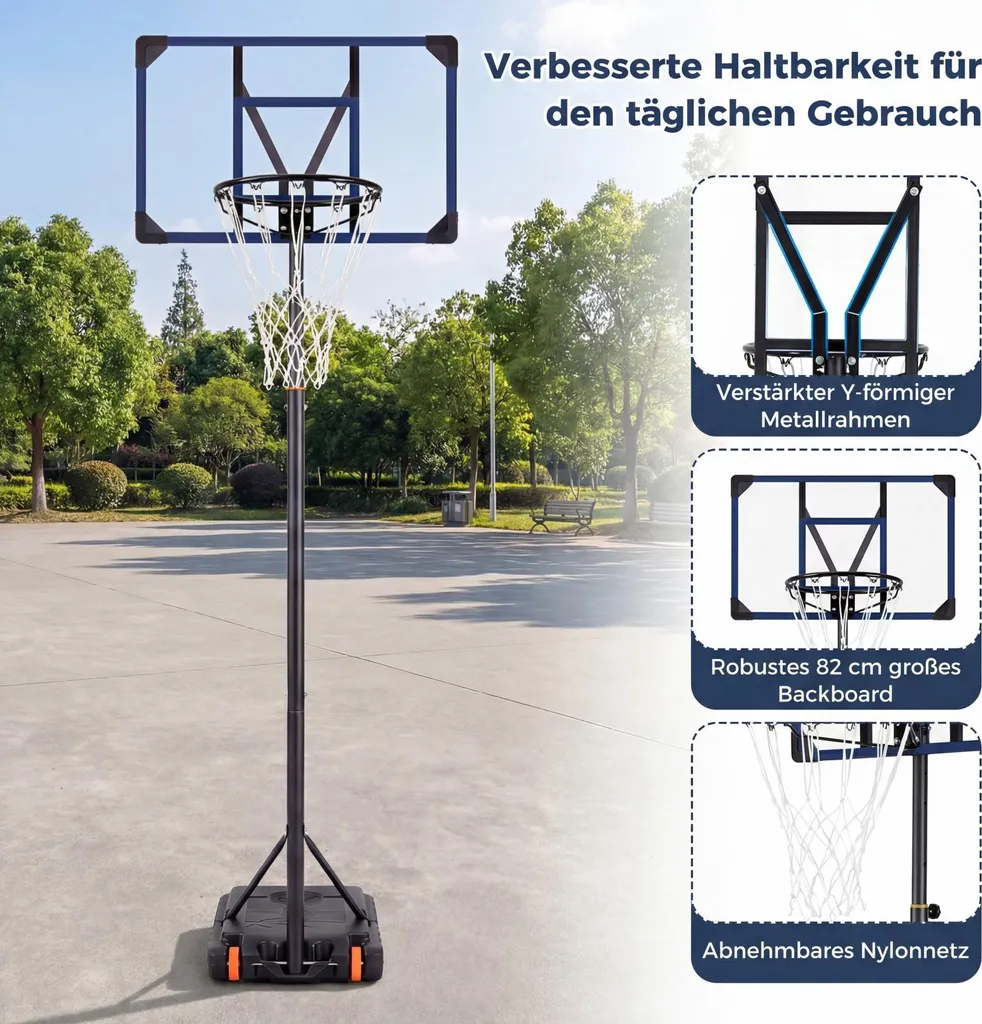 Support de basket sur roulettes pour enfant avec panneau de jeu réglable - 8