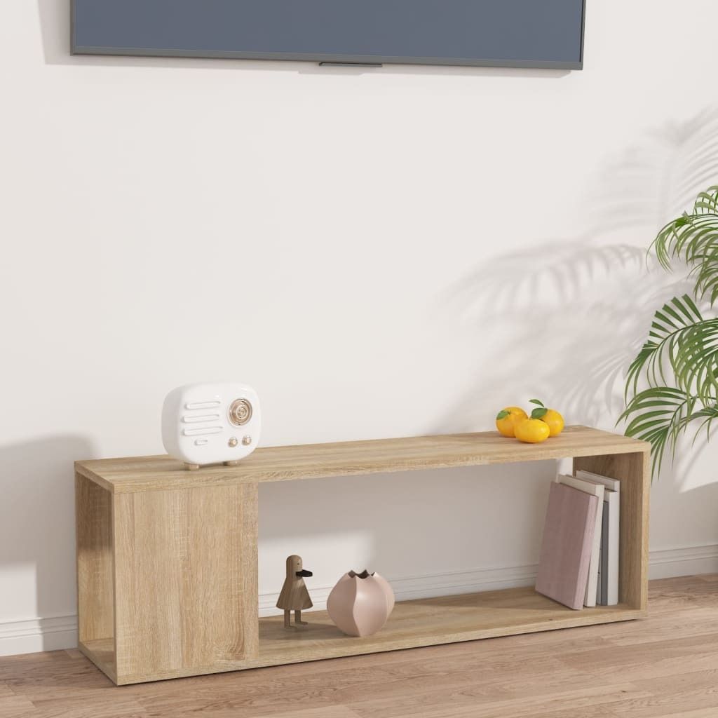 The Living Store TV-Schrank Sonoma-Eiche 100x24x32 cm Holzwerkstoff