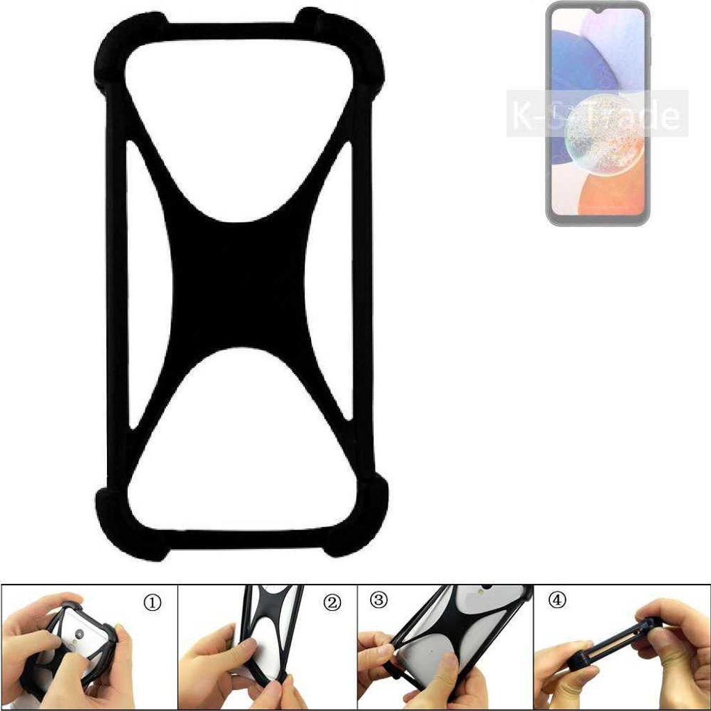 K-S-Trade Handy-Hülle Schutz-Hülle kompatibel mit Samsung Galaxy A14 5G Silikon Bumper TPU Softcase Smartphone Stoßschutz, schwarz