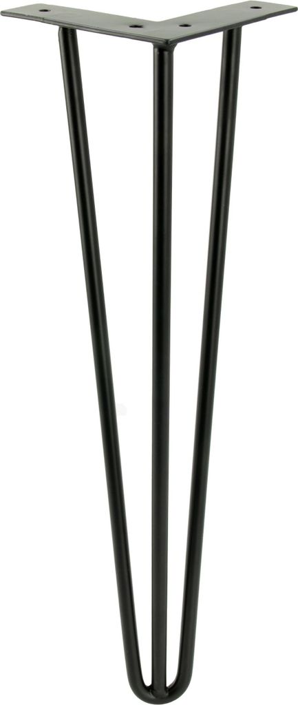 Czarne nóżki do mebli, wysokość 41 cm, 3 pręty, czarny mat, Zdjęcie produktu 