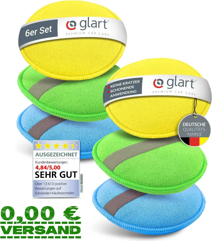 Applicateur de polissage voiture en microfibre Glart 46PP - Set de 6