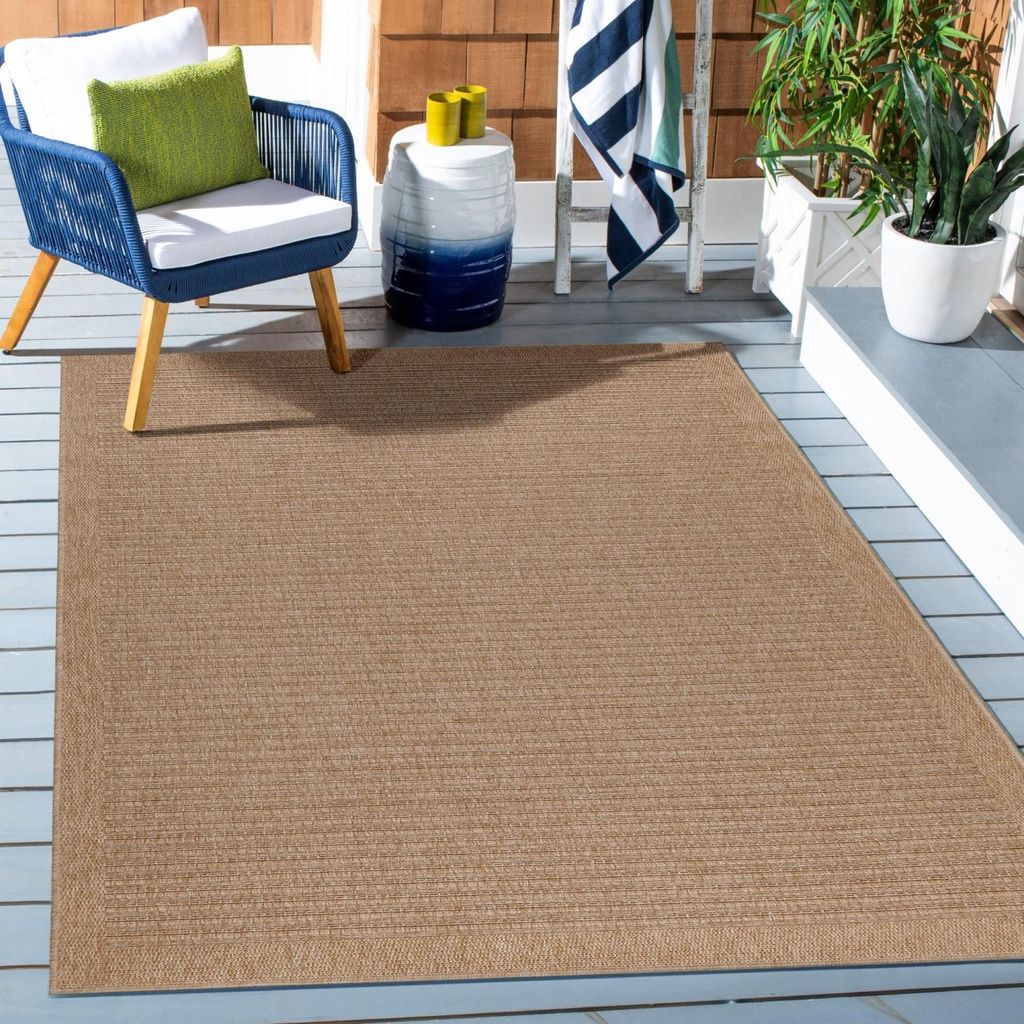 Outdoor-Teppich, Vintage-Design, beige, für Terrasse, Balkon oder Küche, Polypropylen-Rückseite 120 x 170 cm