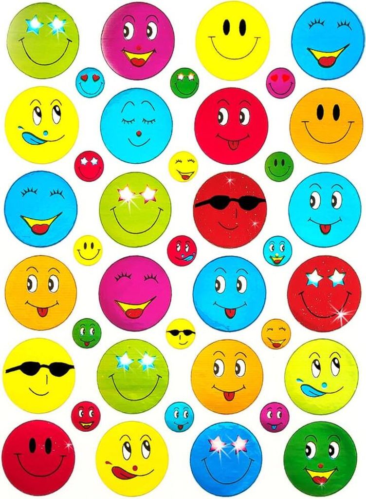 Oblique Unique 390 Smiley Sticker Aufkleber Face Lächeln Smily Scrapbooking - bunt