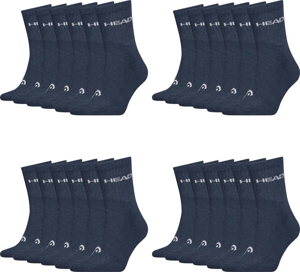 12 Paar HEAD Uni Short Crew Socken Baumwolle Blend Sport Socks