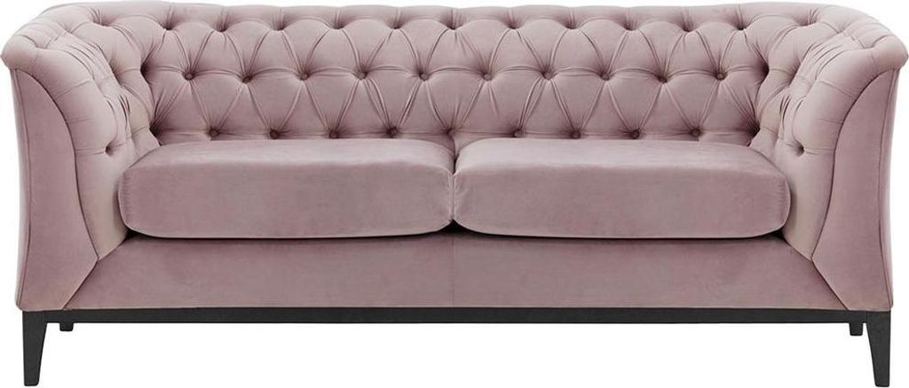 Zweisitzer-Sofa Chesterfield Modern Wood-Velluto 14-schwarz