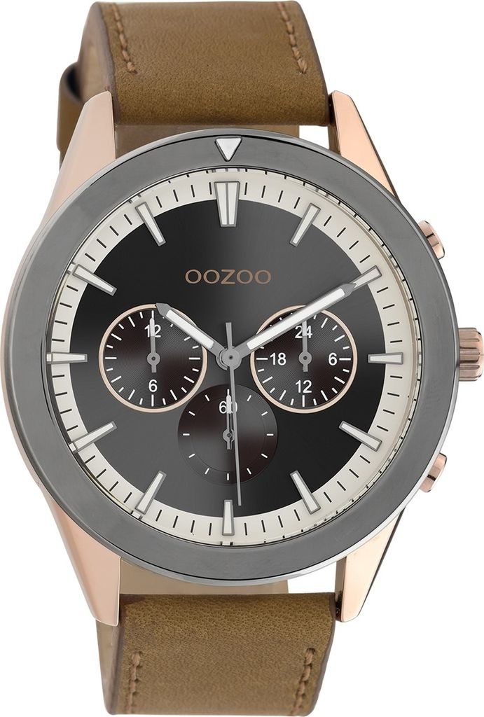 Oozoo Armbanduhr braun Leder C10800 Timepieces Herren Analog-Quarzuhr UOC10800
