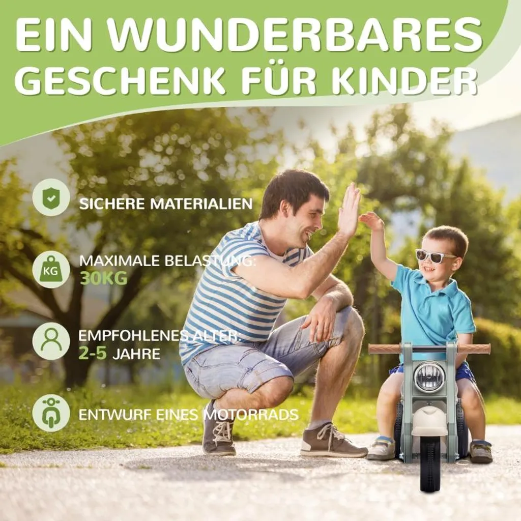 Porteur moto pour enfant 2 à 5 ans avec bulles et sons, coloris crème