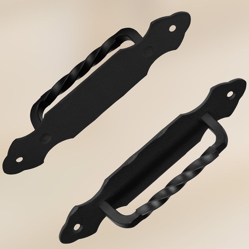 Türgriff, 190 mm schmiedeeiserner Türgriff, schwarzer Torgriff, Stahl-Türgriff.