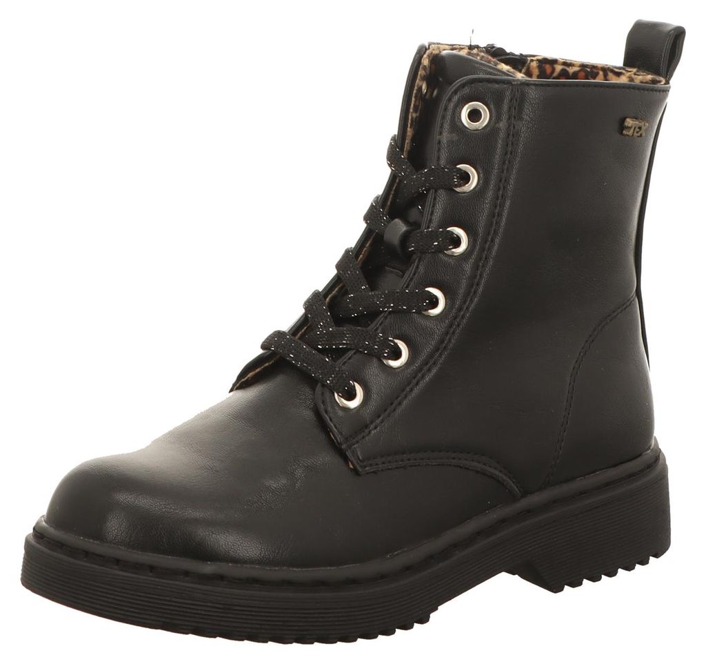 Indigo Kinder-Mädchen-Schnürstiefelette Schwarz, Produktbild 