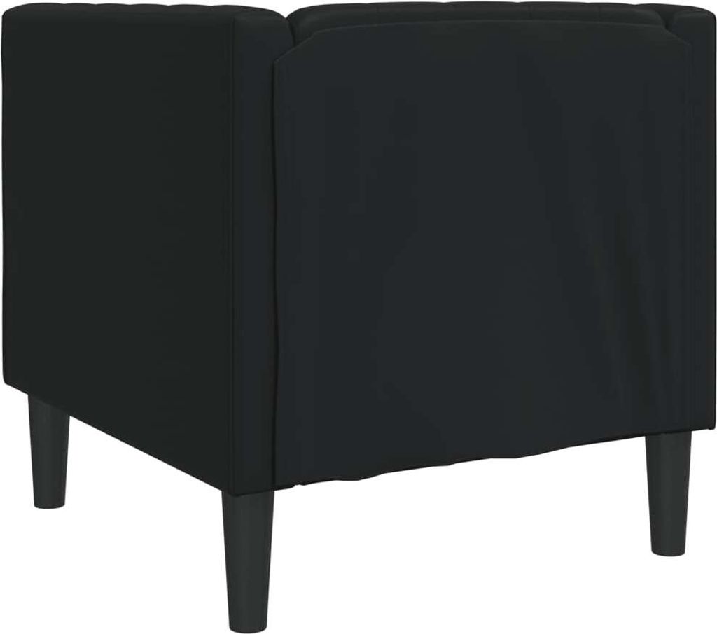Chesterfield-Sessel Schwarz Kunstleder