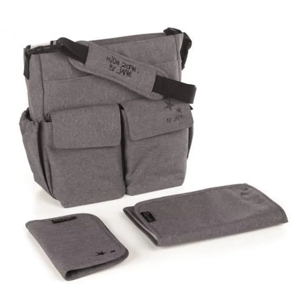 In Viaggio con JANE Mama Bag Jet Black: Borsa Fasciatoio Grigio