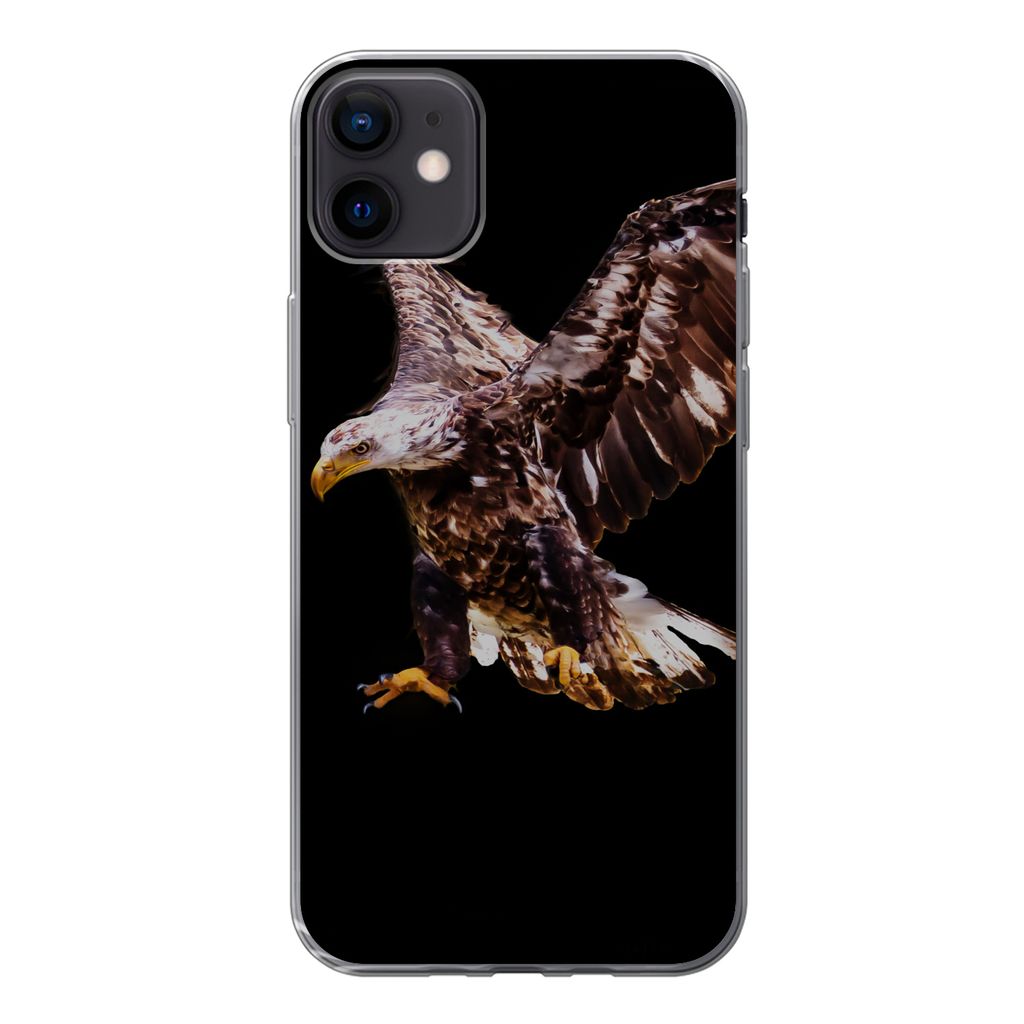 MuchoWow Handyhülle Schutzhülle Hülle für iPhone 12 mini Adler - Vogel - Federn Silikon Softcase Handy Hülle - Bild
