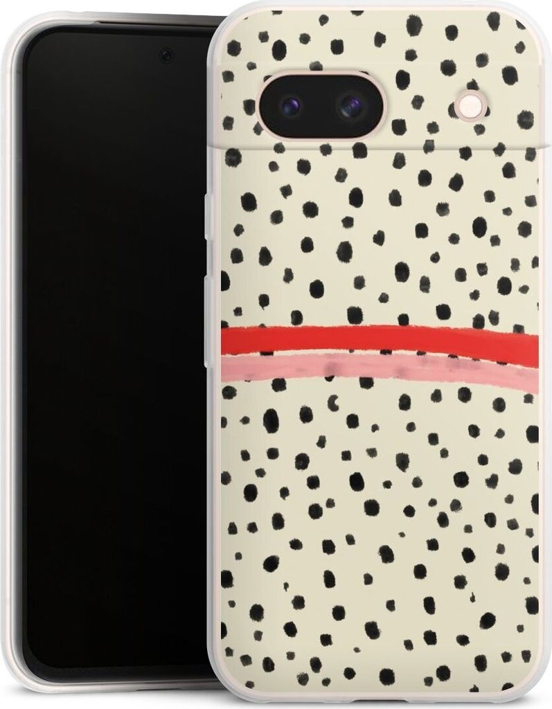 DeinDesign Slim Hülle für Google Pixel 8a Silikon Case Ultra Dünn Handyhülle Kunst Punkte Streifen