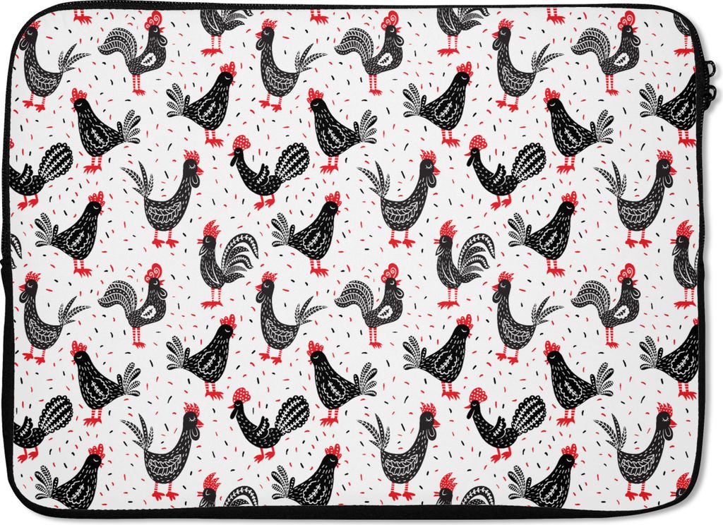 MuchoWow Laptop Hülle 13 Zoll Muster - Huhn - Vogel Laptoptasche - Laptophülle - Sleeve - Rundumschutz