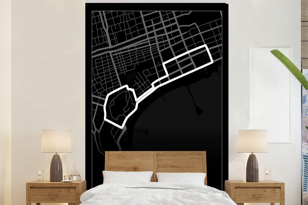 MuchoWow Fototapete für Wohnzimmer oder Schlafzimmer Wandtapete Vinyl Motivtapete Rennstrecke - Rundkurs - F1 - Baku City Circuit - Aserbaidscha...