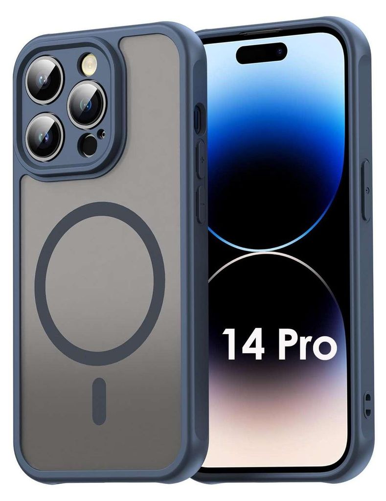 Handyhülle für Apple iPhone 14 Pro Matt Case Schutzhülle Kratzfest Passgenau Blau