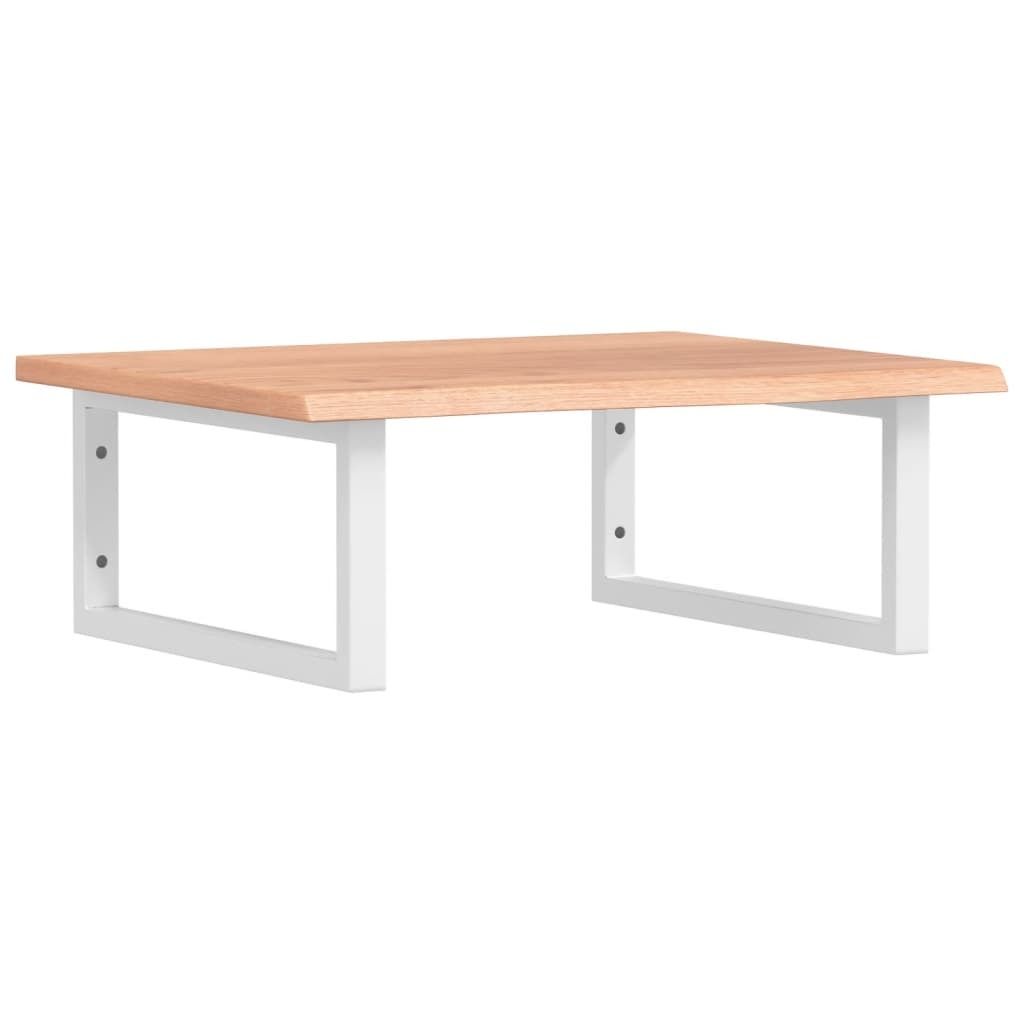 Waschtischplatte mit Halterung Stahl und Massivholz Eiche