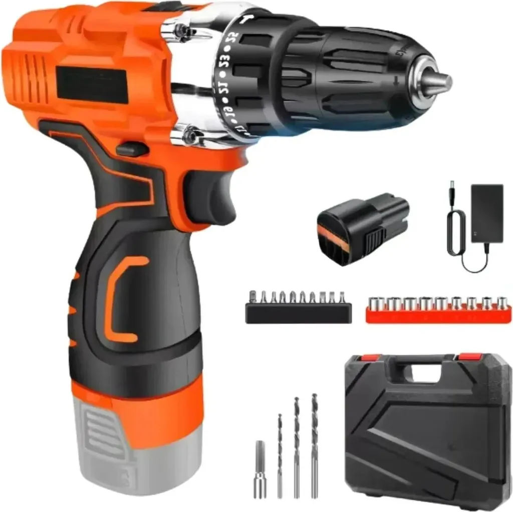 Perceuse visseuse sans fil 21V avec coffret d'embouts de tournevis complet