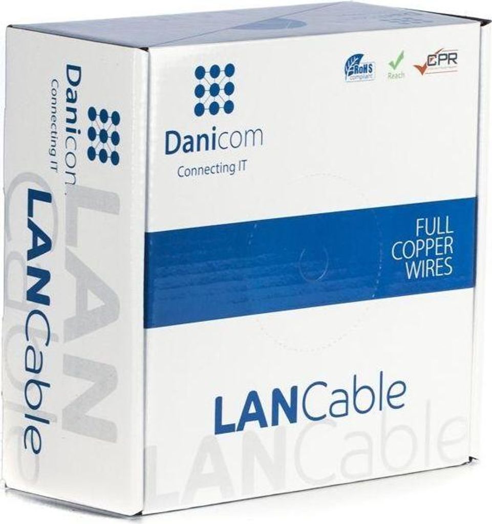 DANICOM CAT7 S/FTP 100m Außenkabel Starrleiter - PE (Fca)