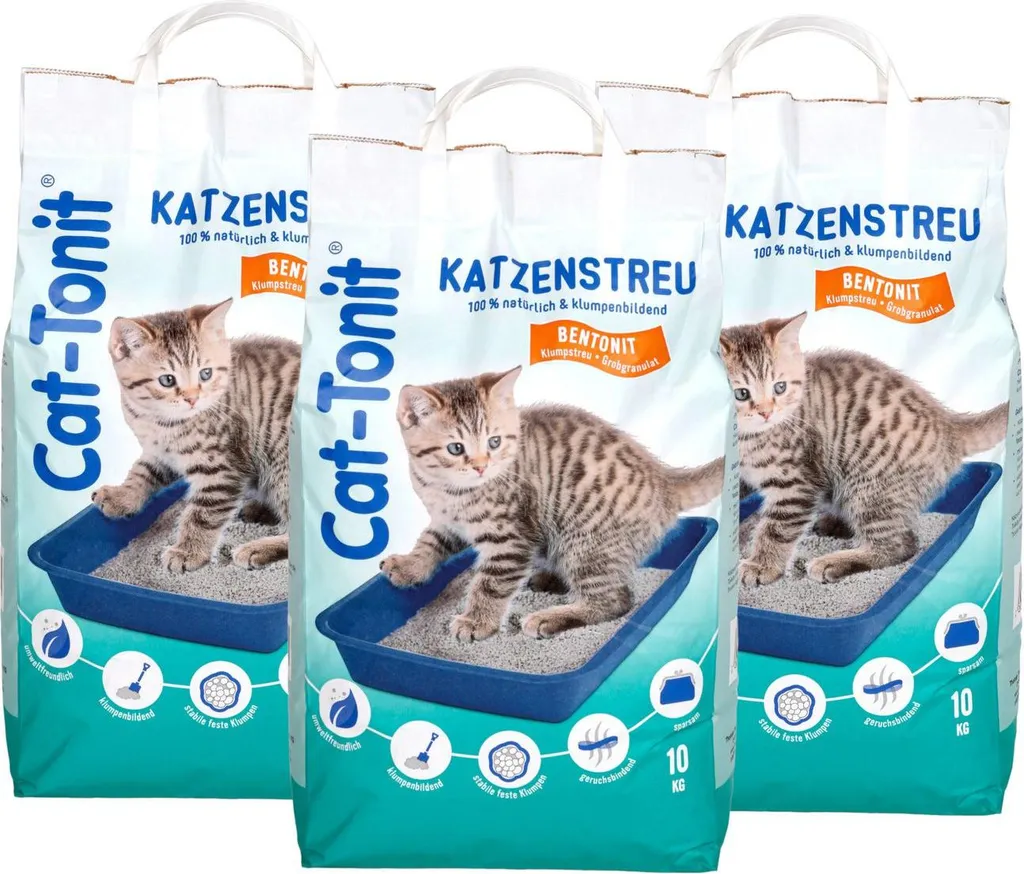 Litière pour chats 30kg Cat Tonit - Idéal foyer multi-chats et propreté