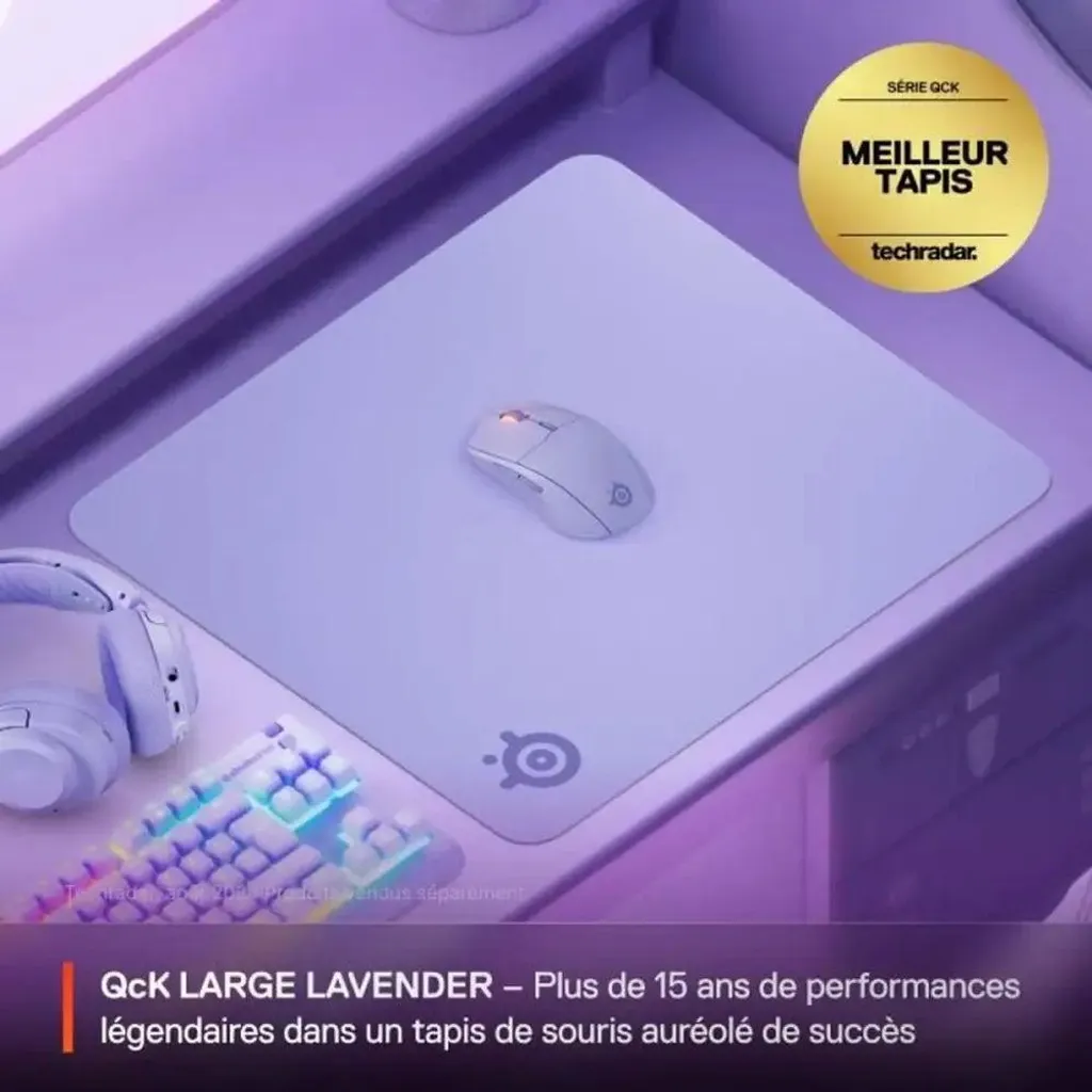 SteelSeries 63463 Tapis de Souris en Tissu Lavande - Base Antidérapante - 6