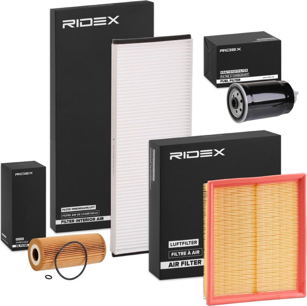 RIDEX Filterset Inspektionspaket Filtersatz für VW PASSAT Variant (3B6) PASSAT Variant (3B5) PASSAT (3B3) PASSAT (3B2) für AUDI A4 Limousine (8D2...