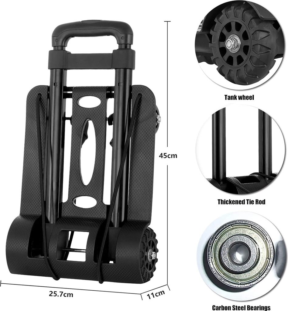 Mini Faltbare Sackkarre Klappbar Transportwagen 40KG Produktbild 2