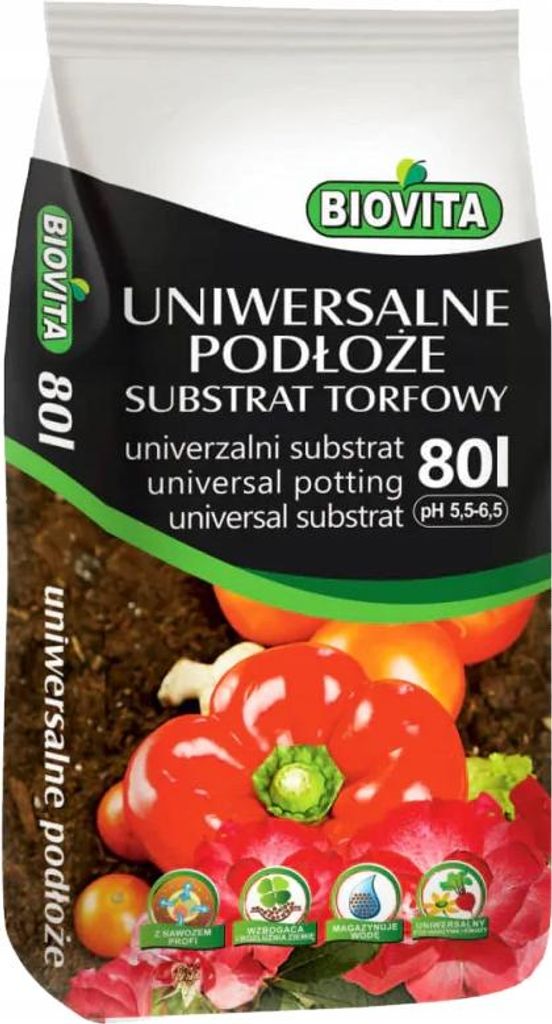 Torfsubstrat Erde pH 5,5-6,5 BIOVITA 80L