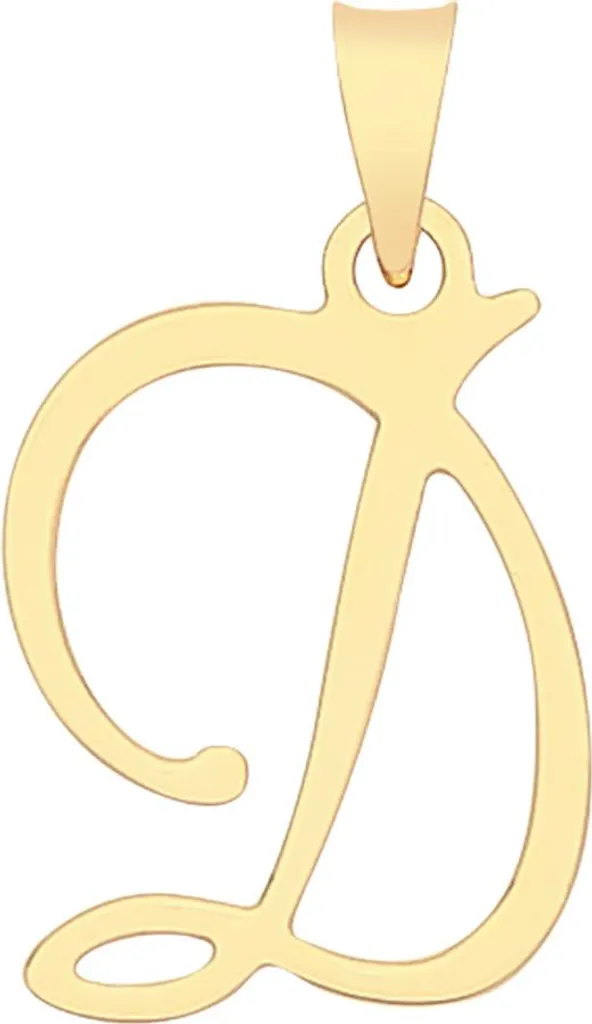 Pendentif Initiale Femme Or 9 Carats - Bijou Lettre Alphabet 24mm Or 375