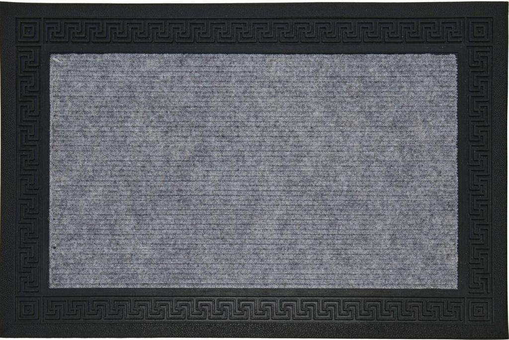 H&S Decoration | Fußmatte - 60x40 cm - Hellgrau - Rutschfest und Waschbar - Elegante Schmutzfangmatte