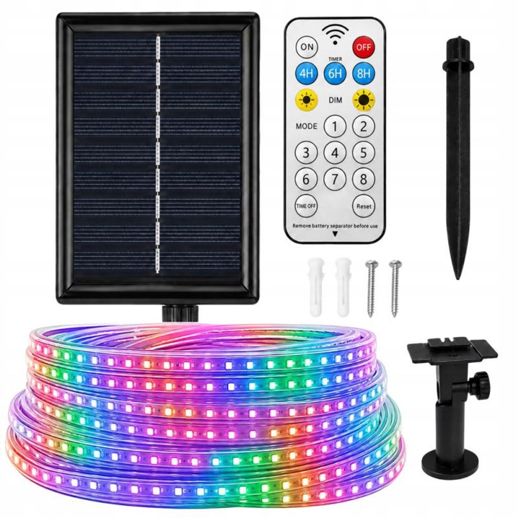 Ruban LED étanche, 10 mètres, IP65, alimentation solaire, Image du produit 